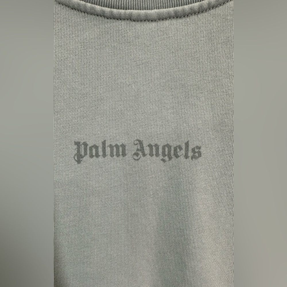 NWOT Palm Angels Reversed Logo Crewneck Sweatshirt Boxy Fit Grey Medium - Picture 12 of 13